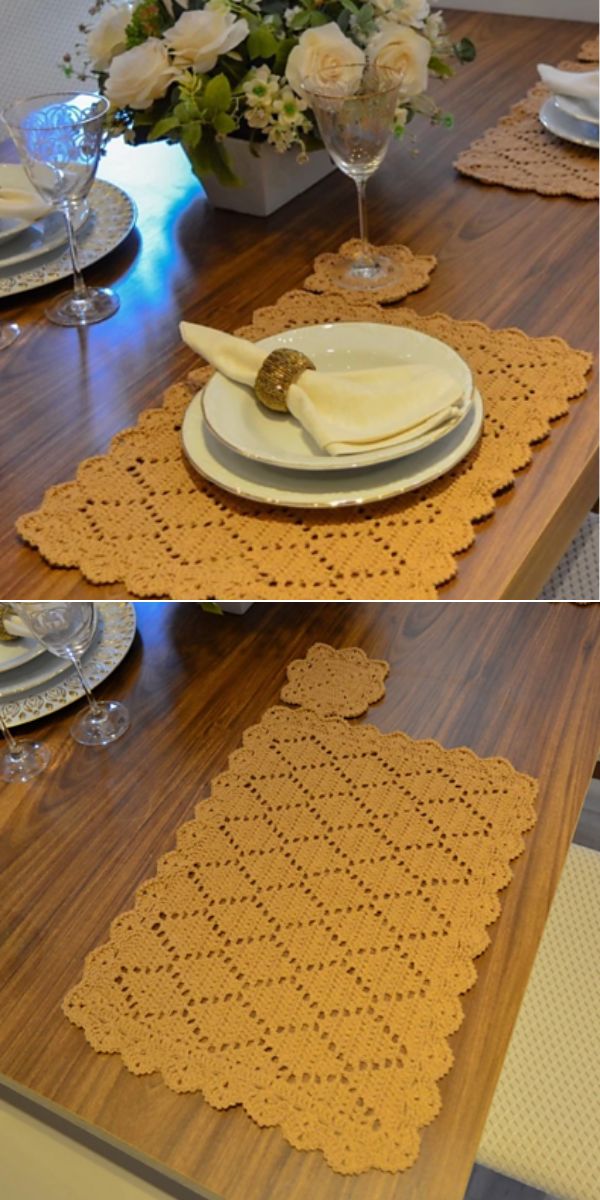 rectangular filet crochet placemat free pattern