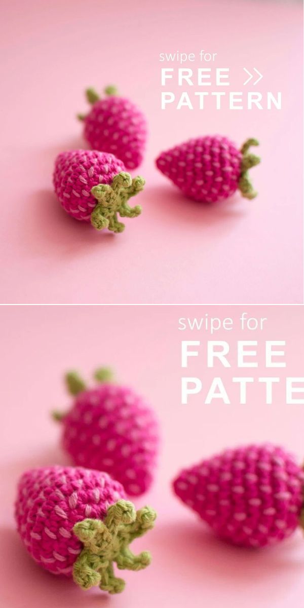 Amigurumi Strawberry free crochet pattern