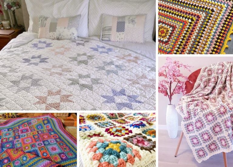 26 Giant Granny Patches Crochet Blankets
