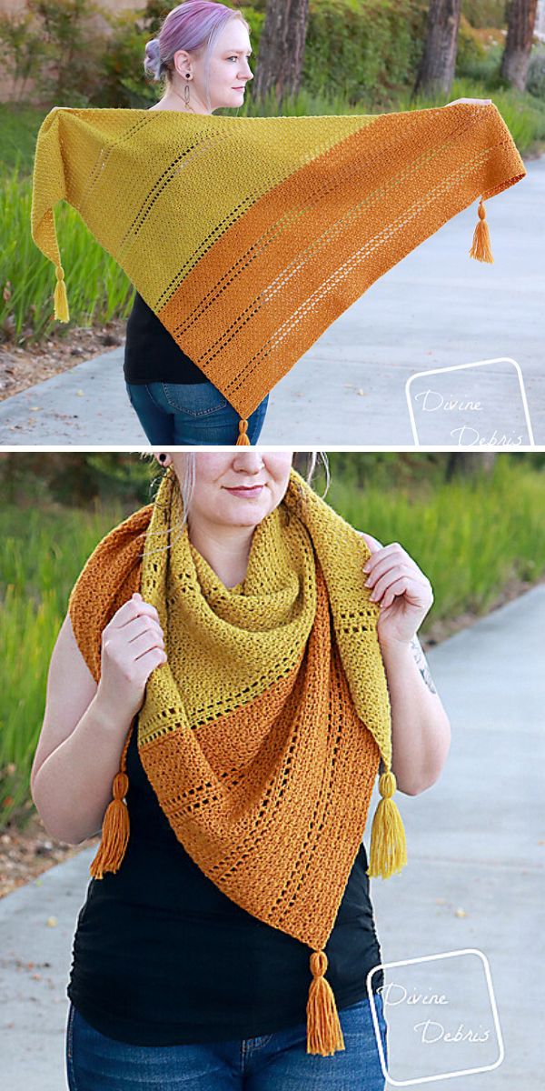 free crochet triangular shawl pattern