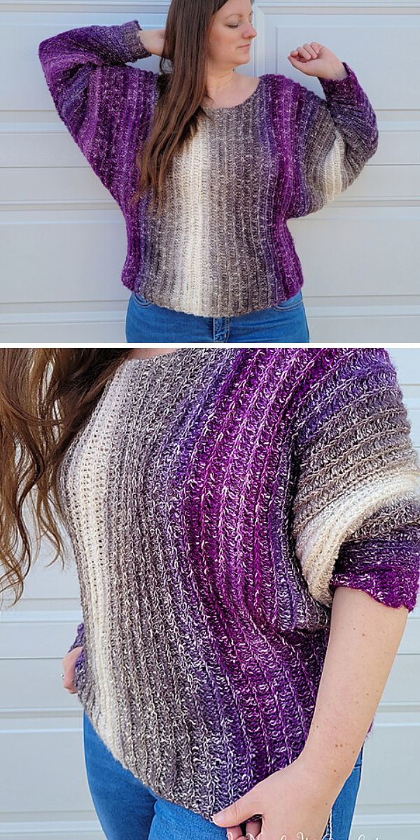crochet stripy pullover free pattern