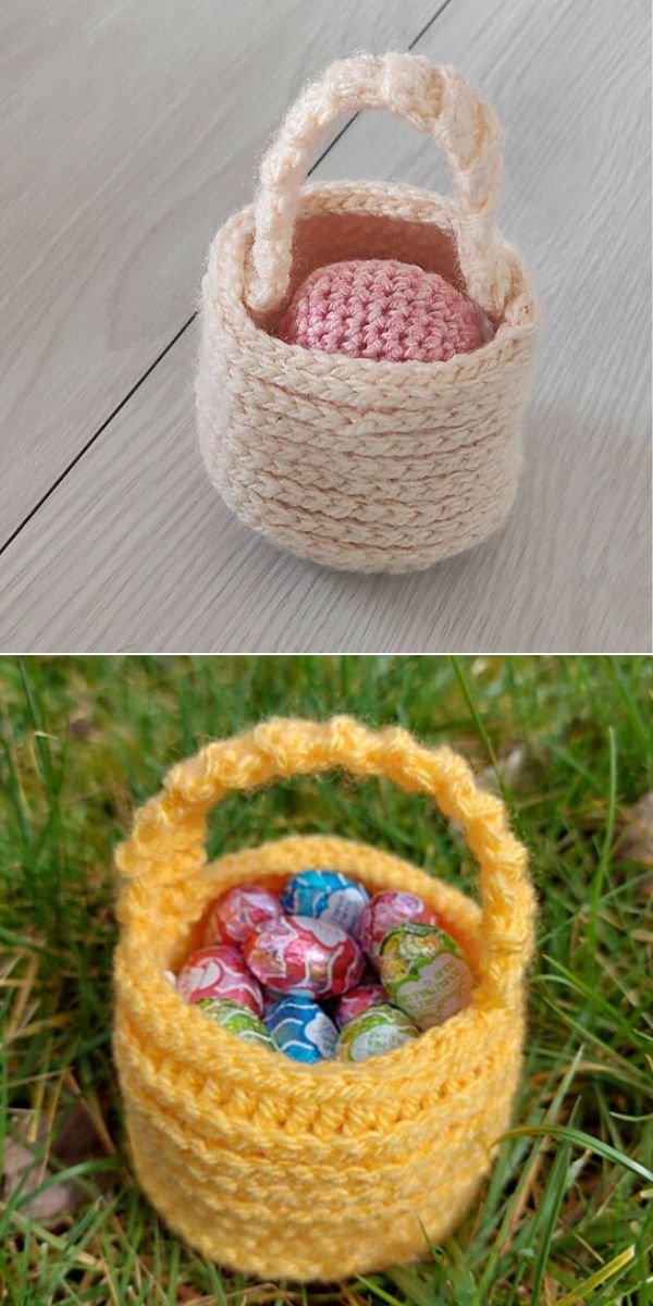 Mini Easter Basket free crochet pattern