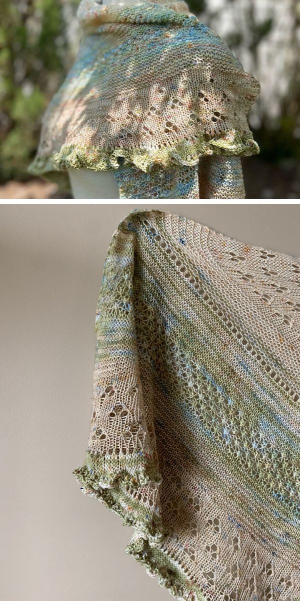 pale green elegant knit shawl