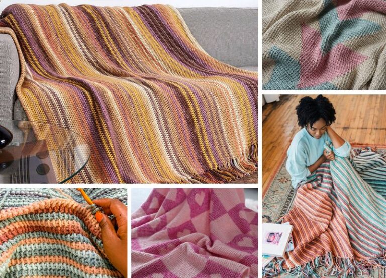 Tunisian Crochet Blankets 7 Free Patterns
