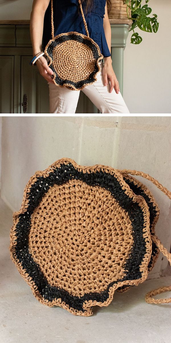 Raffia summer bag free crochet pattern