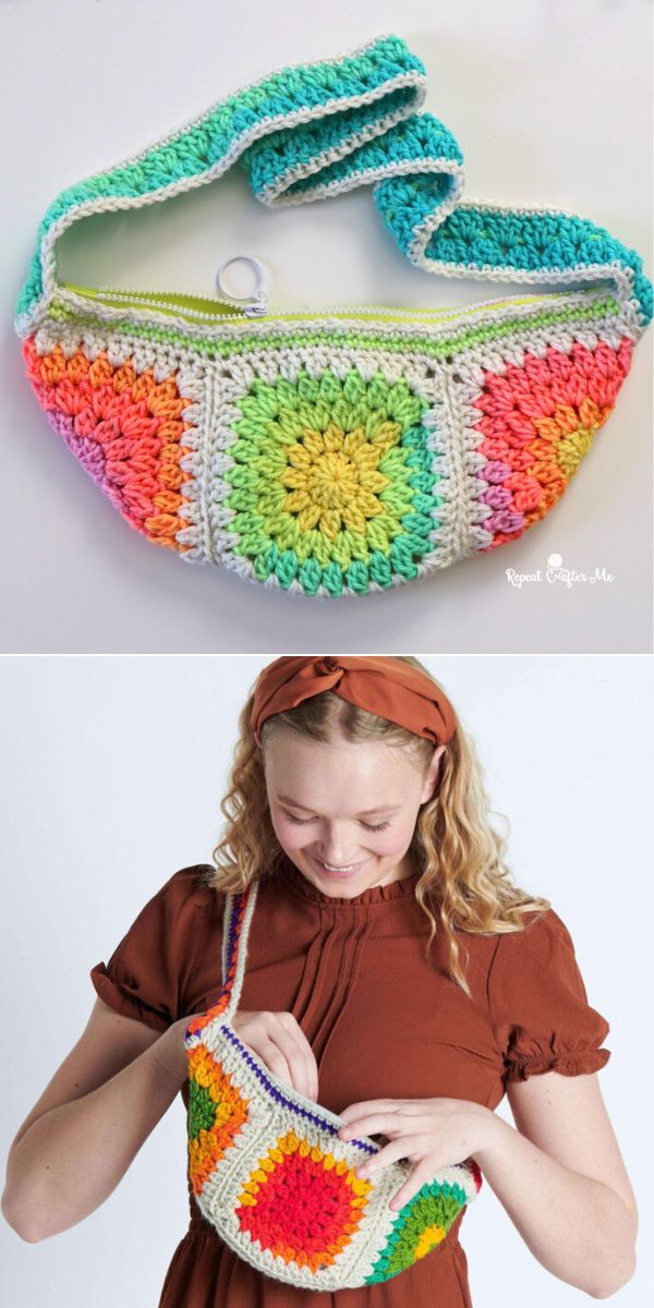 granny belt bag free crochet pattern