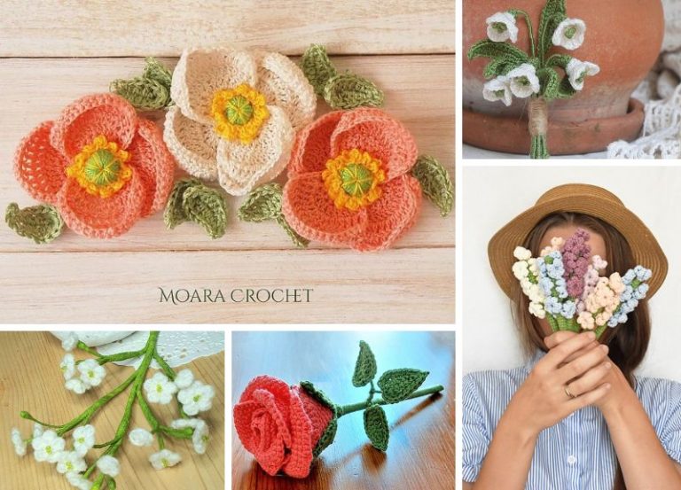 44 Stunning Crochet Flowers Free Patterns for Home Decoration