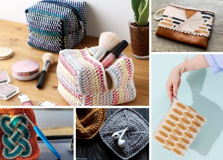 44 Stylish And Colorful Crochet Pouches Free Patterns