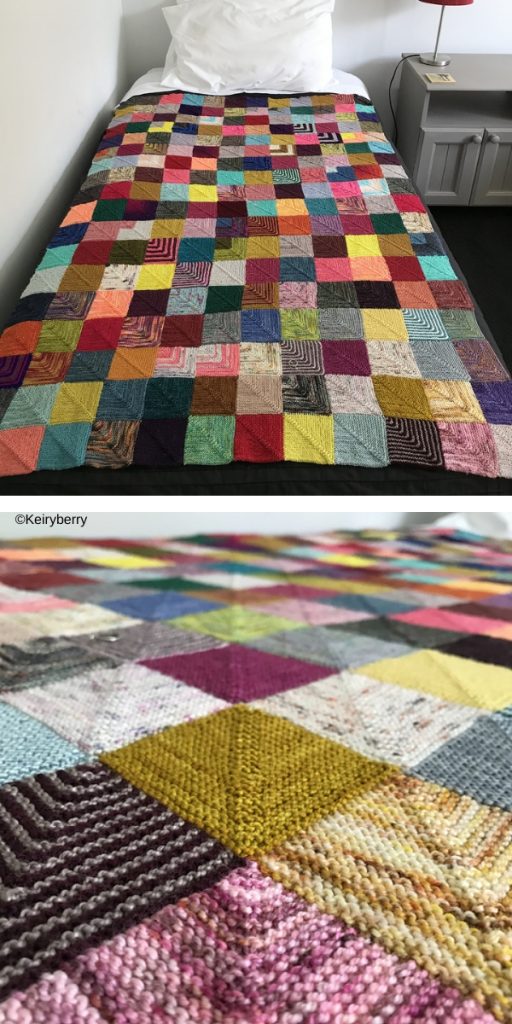 free knitted patchwork blanket pattern