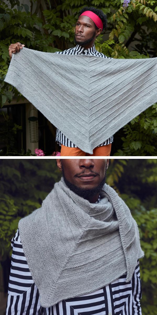grey knitted laconic shawl