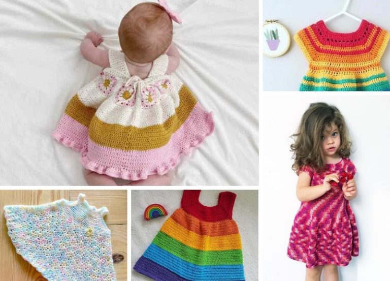 Colorful Baby Dresses Free Crochet Patterns