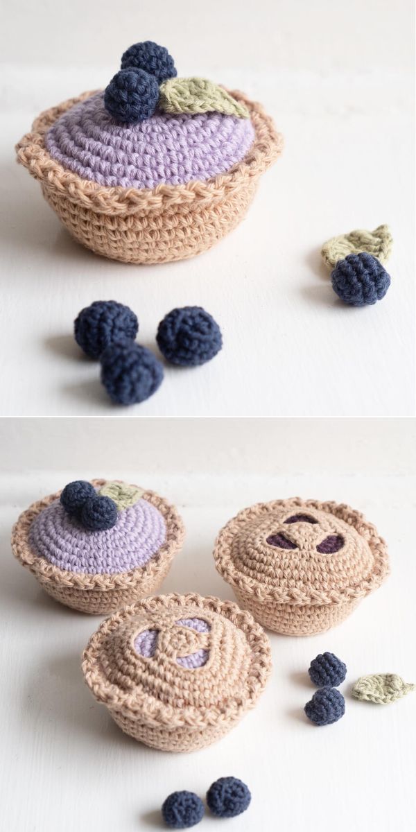 blueberry pie amigurumi free crochet pattern