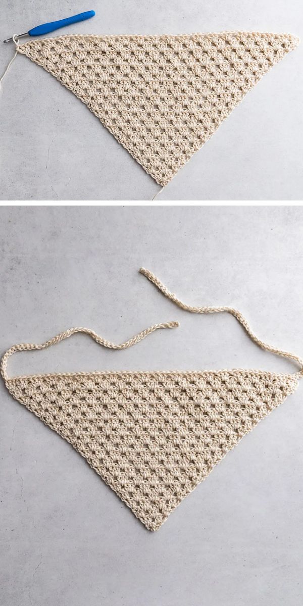 beige simple crocheted bandana