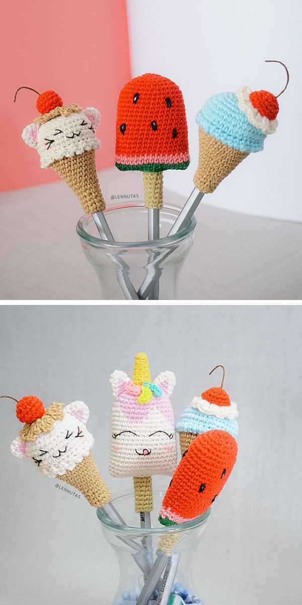 pencil topper amigurumi free crochet pattern