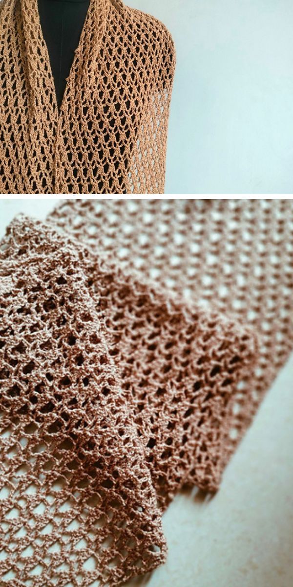 brown lace crochet wrap