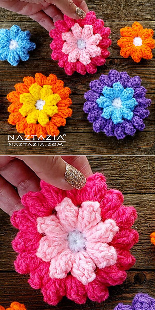 simple crochet flower free pattern