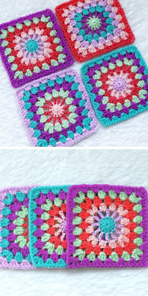 Radiance Granny Square free crochet pattern