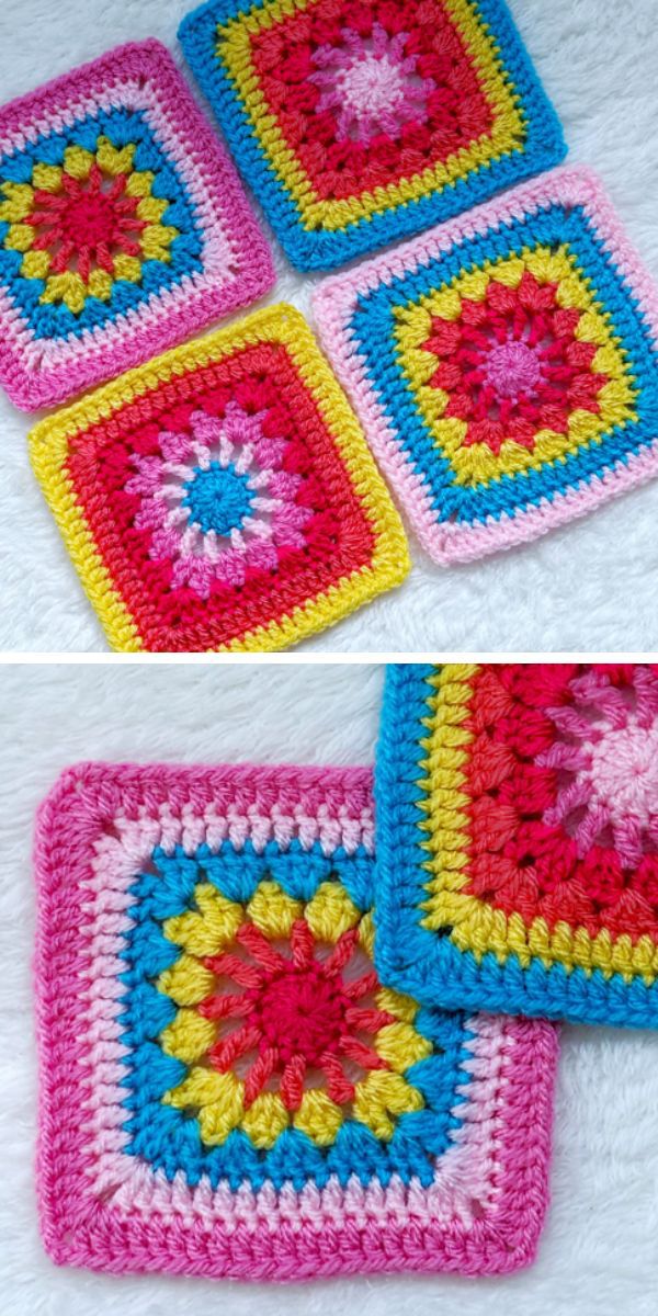 zest Granny Square free crochet pattern