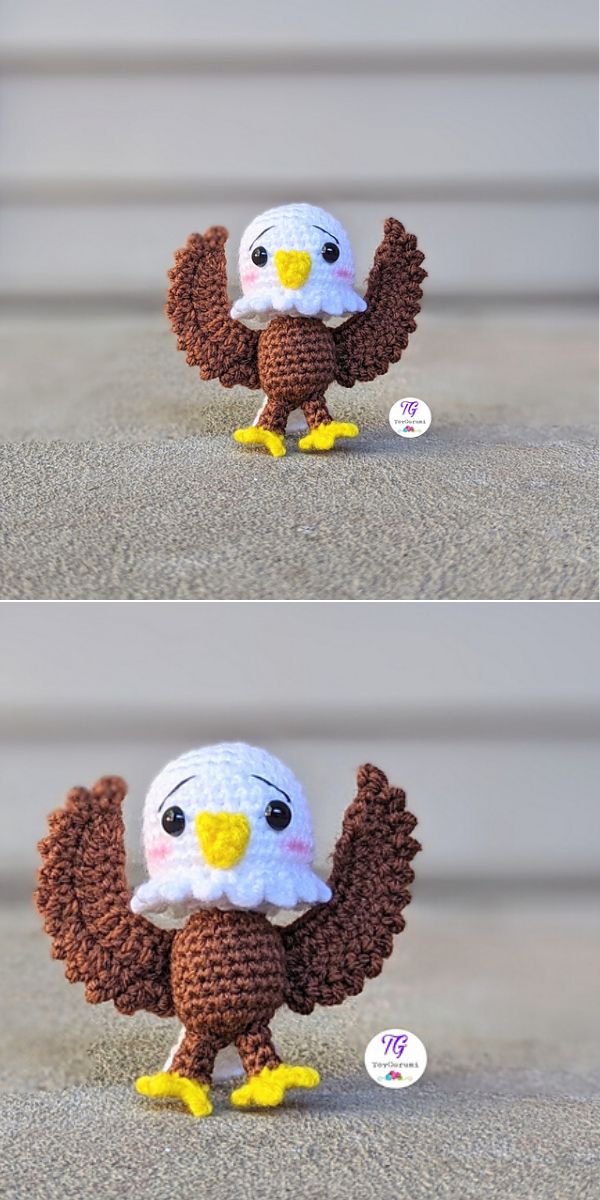 tiny crochet eagle amigurumi