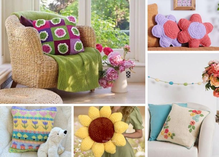 20 Beautiful Crochet Floral Cushions