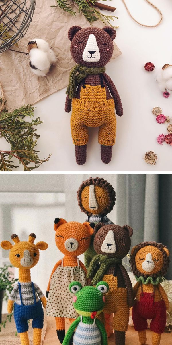 brown bear crochet toy