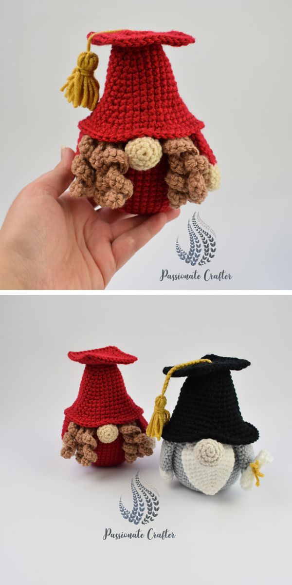 Graduation gnome amigurumi