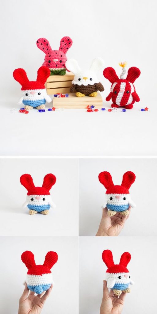 July 4th gift bunnies free crochet pattern