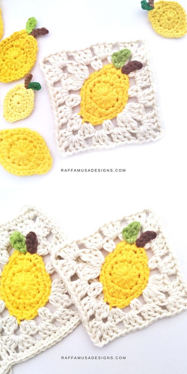 crochet fruit square free pattern