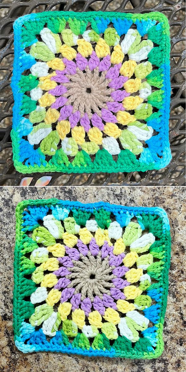 crochet flower square free pattern