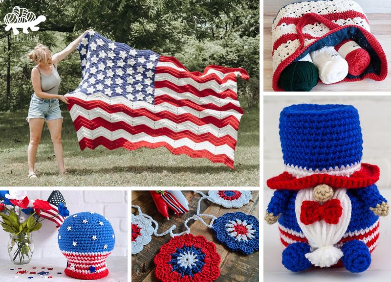 Patriotic crochet ideas for the 4th of July.