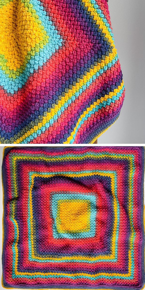 puff crochet blanket