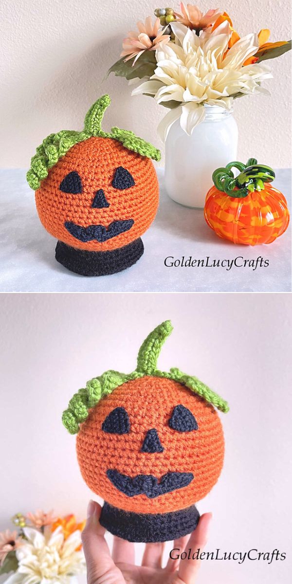 crochet pumpkin globe