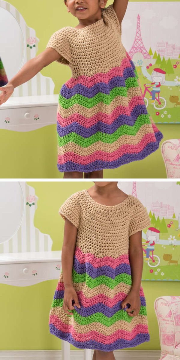 Crochet Dress PATTERN Crochet Tiered Dress baby, Toddler, Child Sizes  english Only 