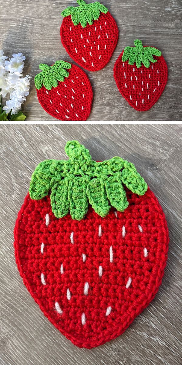 strawberry coasters