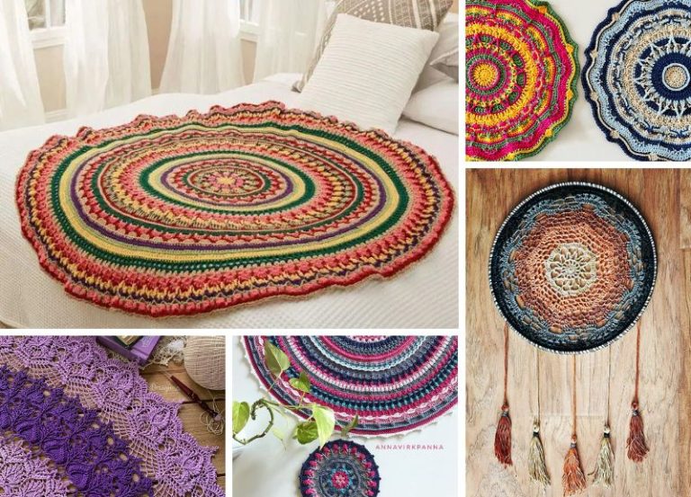 18 Colorful Crochet Mandalas and Dream Catcher Free Patterns