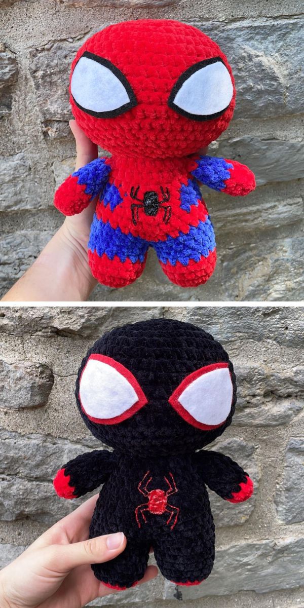 plush amigurumi spiderman toy