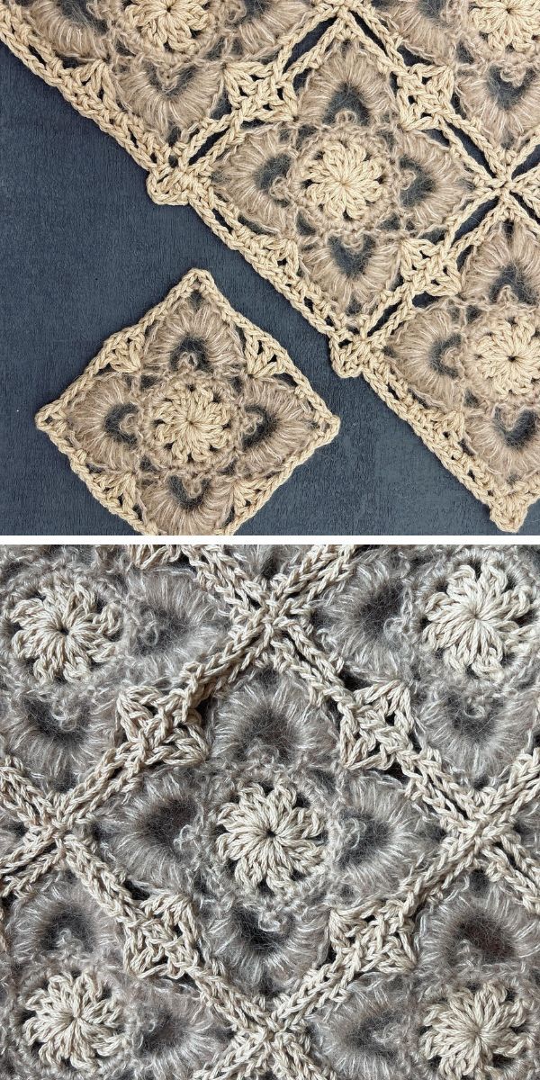 fabulous lacy crochet square made with mohair