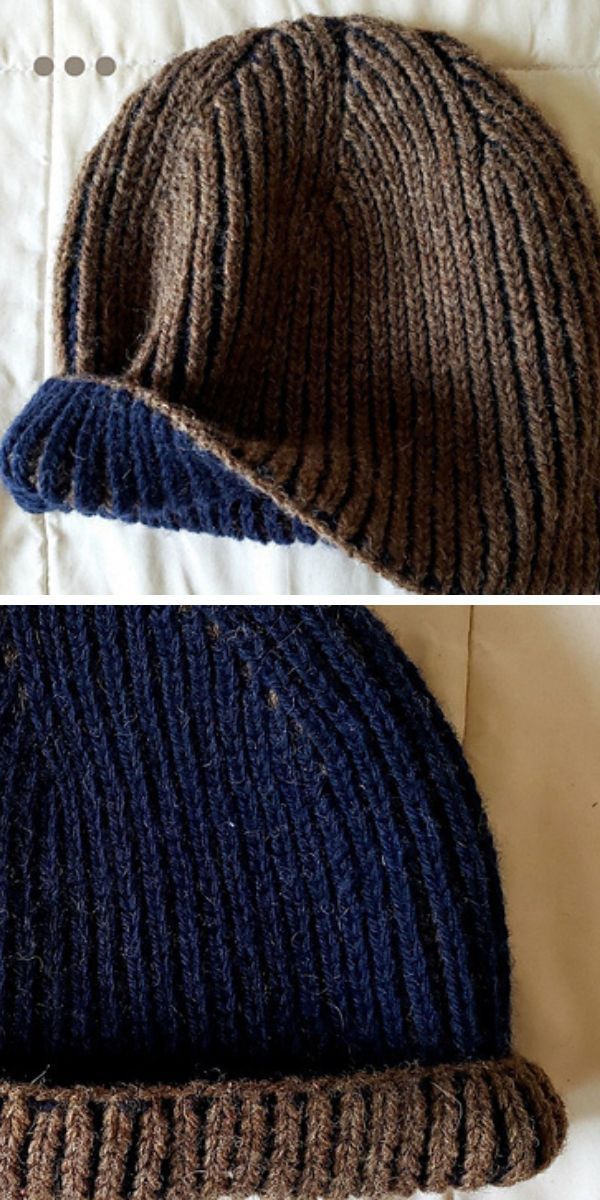 a knitted beanie in brown color