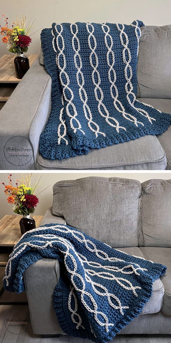 Matilda Afghan & Pillow, free chunky crochet blanket and cushion pattern -  TL Yarn Crafts