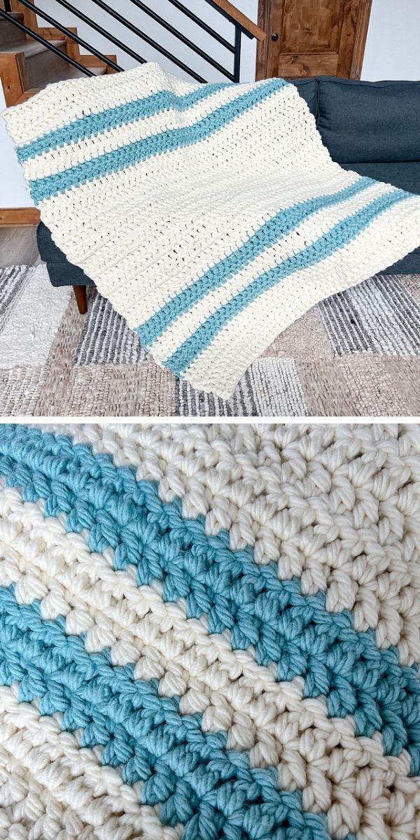 Matilda Afghan & Pillow, free chunky crochet blanket and cushion pattern -  TL Yarn Crafts