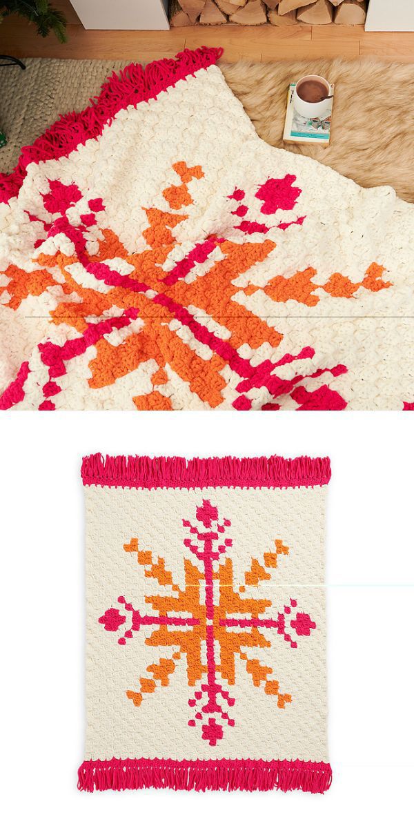 Two cozy Christmas blankets featuring a snowflake pattern.