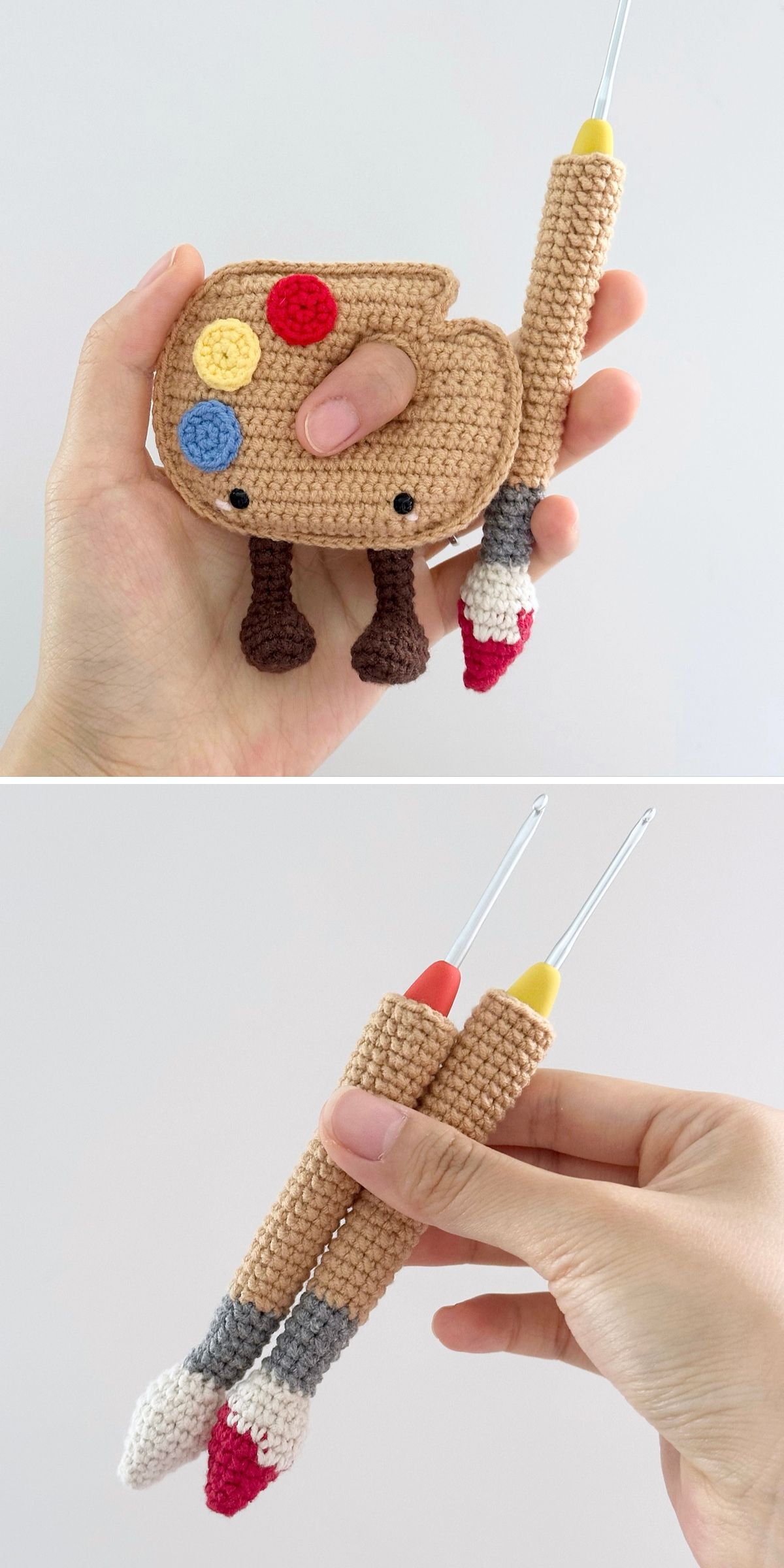 a crochet hook case shaped like a paintbrush