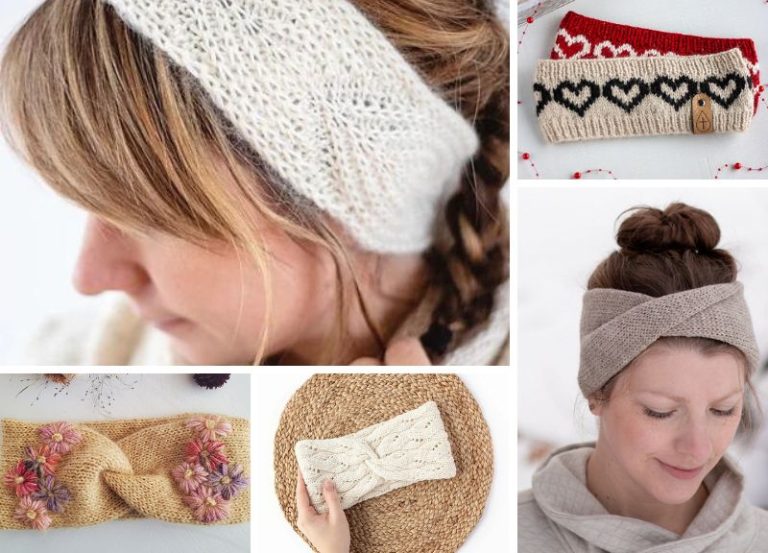 A collection of knitted headbands.