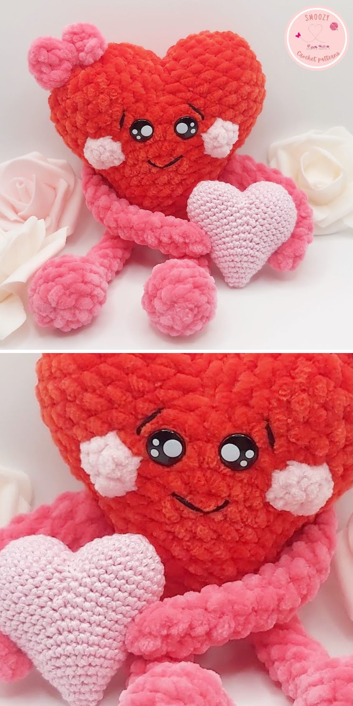 a heart-shaped crochet toy