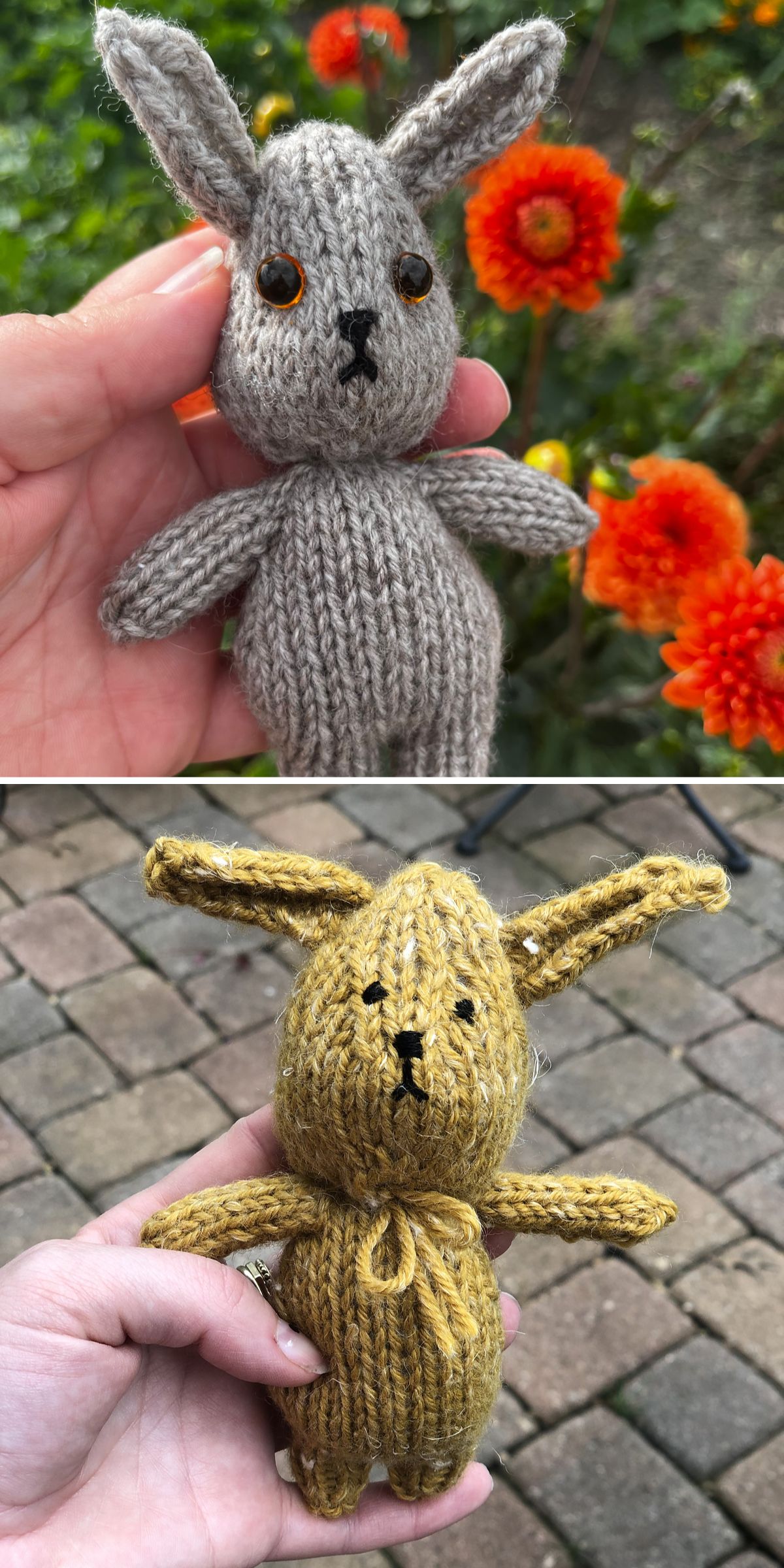 a small knitted bunny