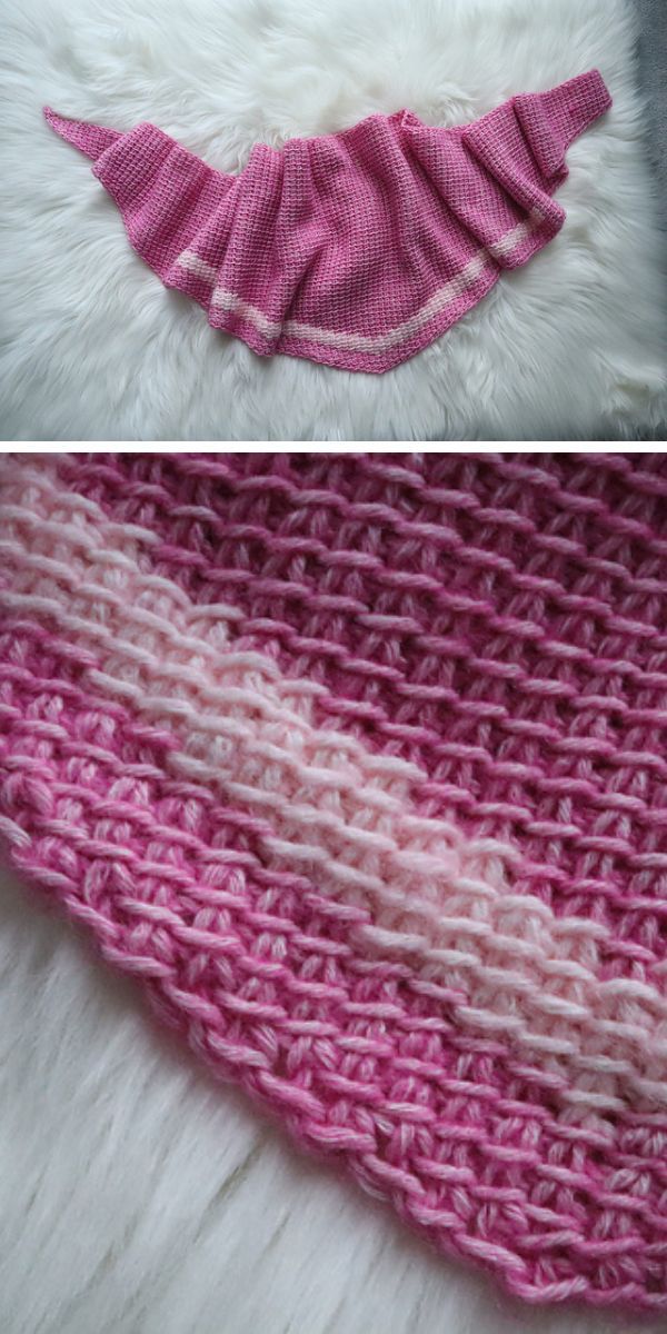 A close up of a knitted scarf made using tunisian crochet.