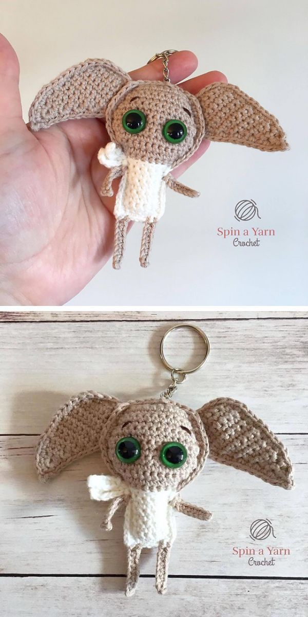 a crochet Dobby keychain 