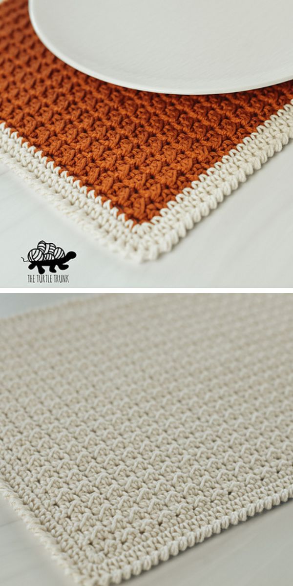 a crochet rectangular placemat