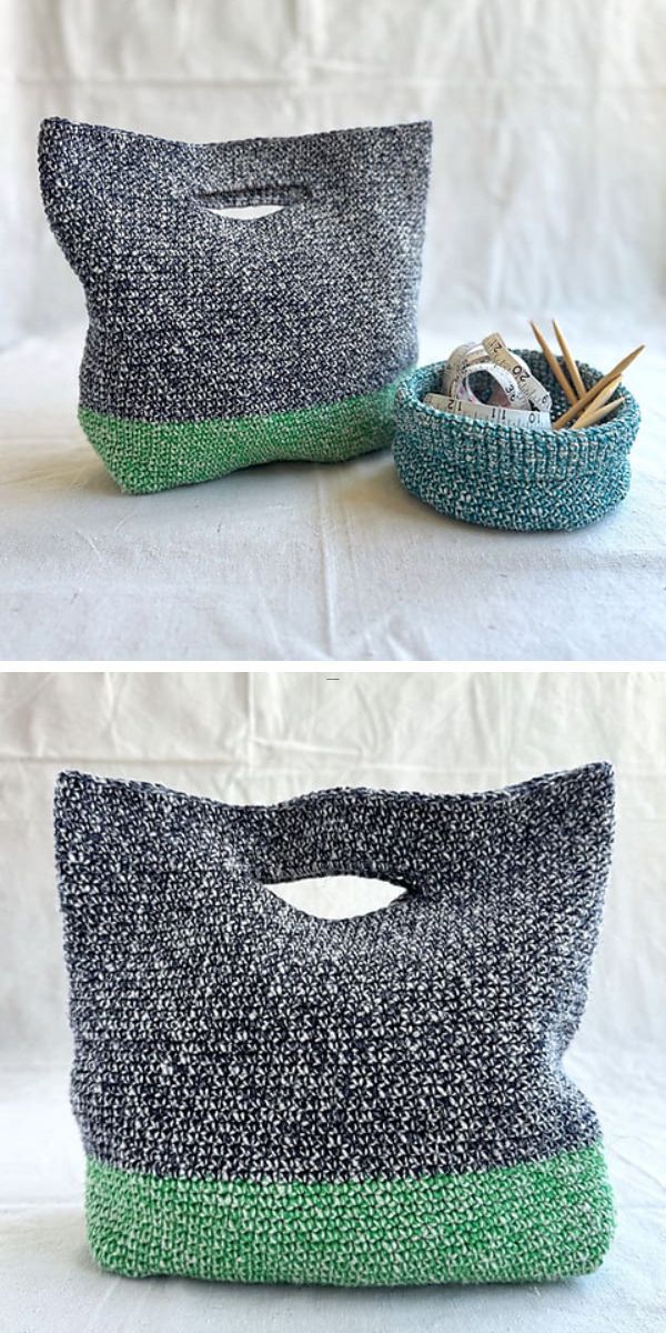 a simple crochet basket and bag 