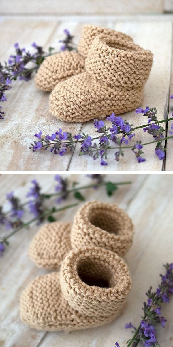 crochet baby booties in a neutral color